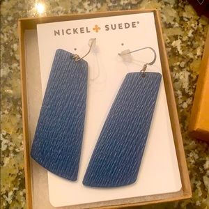Nickel & Suede Teal Ridge Gem Earrings